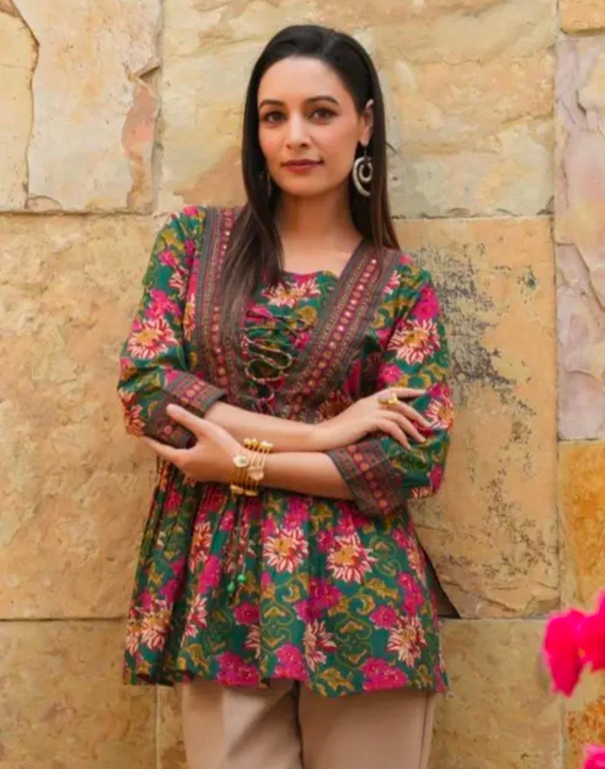 Floral Printed Stylish Short Kurti For Women