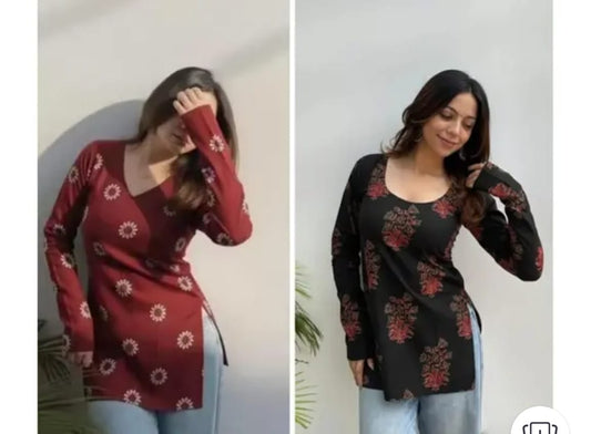 Floral Printed Cotton Kurti
