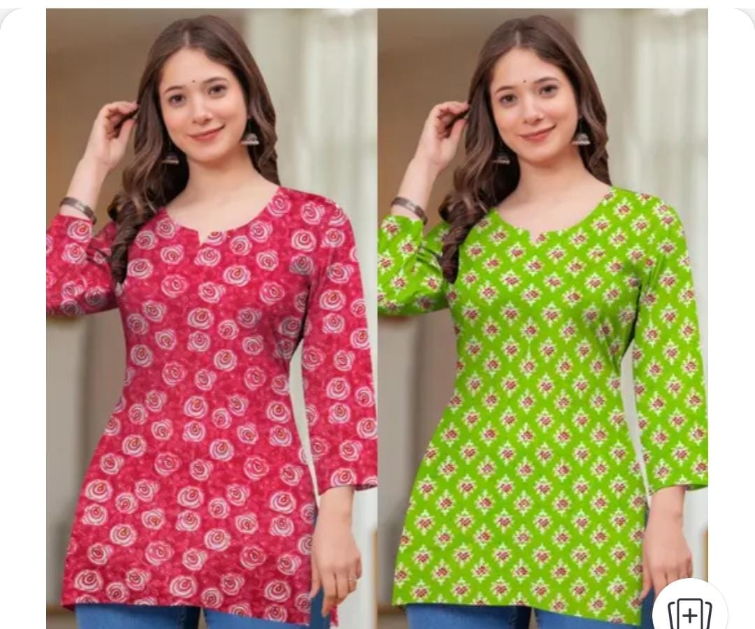 Elegant Floral Kurti- Soft Cotton